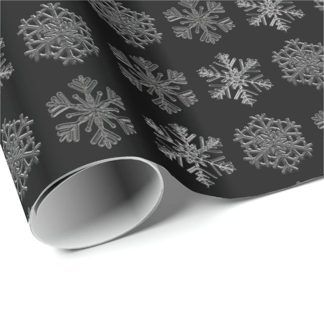 Ornate Ice Crystals Elegant Pattern Wrapping Paper (Roll Corner)
