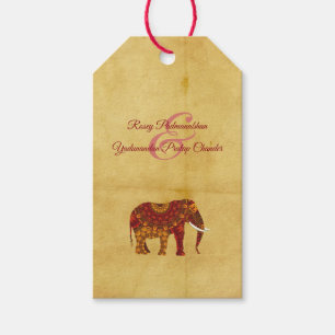 Ornate Indian Elephant Rustic Gift Tags