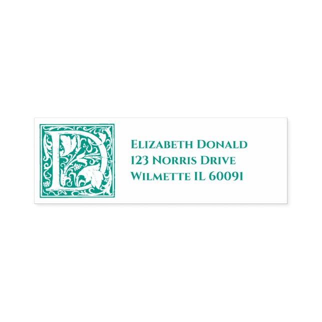 Ornate Initial D Self-inking Stamp (Design)