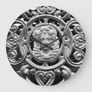 Ornate Iron-Wrought Storm Door Large Clock