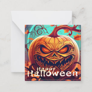 Ornate Jack-o-Lantern Twisted Branch Halloween Card