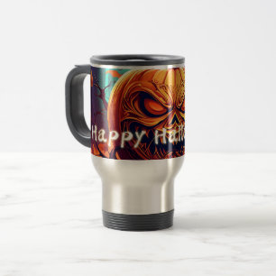 Ornate Jack-o-Lantern Twisted Branch Halloween Travel Mug