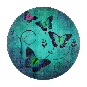 Ornate Jewel Butterflies Cutting Board