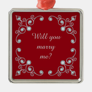 Ornate Jewel Marriage Proposal Metal Tree Decoration