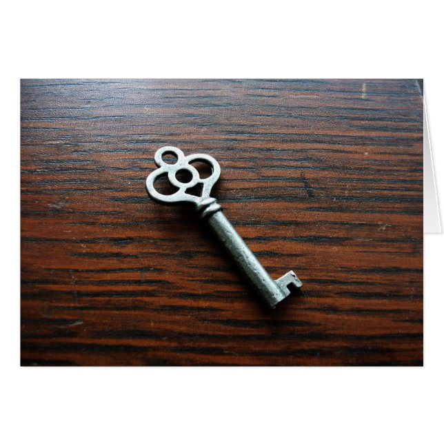 Ornate Key on Wooden Box (Front Horizontal)