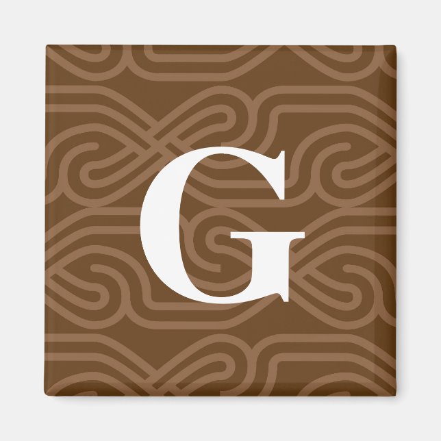 Ornate Knotwork Monogram - Letter G Magnet (Front)