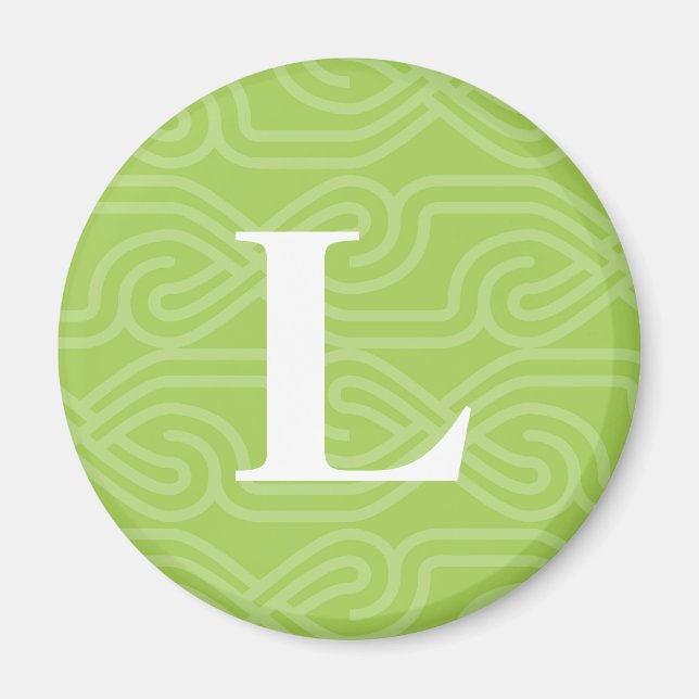 Ornate Knotwork Monogram - Letter L Magnet (Front)
