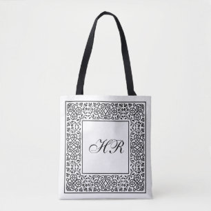 Ornate Knotwork Monogram Tote Bag