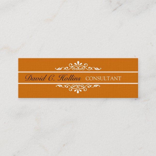 Ornate Lavish Luxe Elegant Flowery MOTIF Mini Business Card (Front)