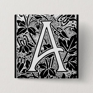 Ornate Letter "A" 15 Cm Square Badge