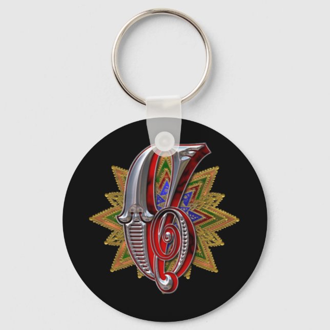 Ornate Letter C keychain (Front)