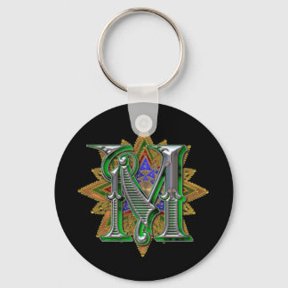 Ornate Letter M keychain