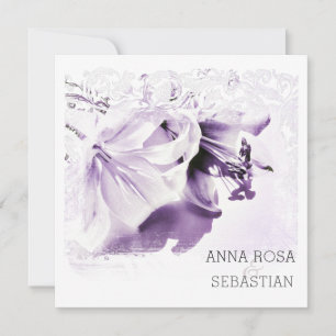 *~* Ornate Lily  AR12 QR PHOTO RSVP Floral Wedding Invitation