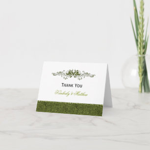 Ornate Lime Swirls Thank You Card
