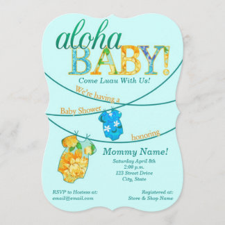 Ornate Luau Baby Shower Invitation