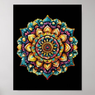Ornate Mandala Spiritual Geometry Poster