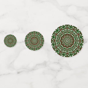 Ornate Maximalist Groovy Christmas Mandala Patter Confetti