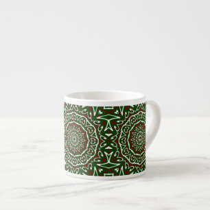 Ornate Maximalist Groovy Christmas Mandala Patter Espresso Cup