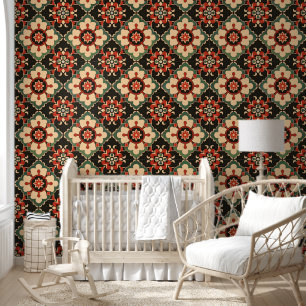 Ornate Medallion Pattern Wallpaper