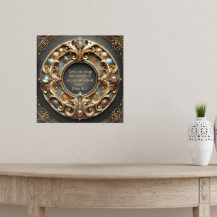 Ornate Metal and Jewels Bible Verse Poster