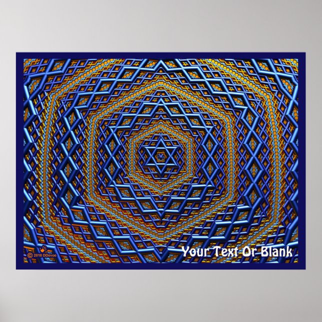 Ornate Metallic Magen David Poster (Front)