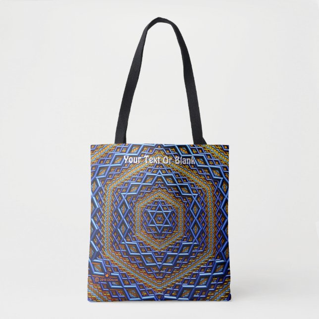 Ornate Metallic Magen David Tote Bag (Front)