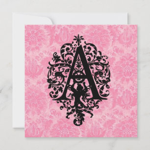 Ornate Monogram A Invitation