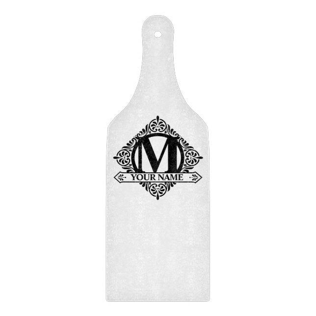 Ornate Monogram Design Cutting Board (Front)