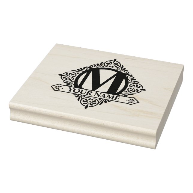 Ornate Monogram Design Rubber Stamp (Stamp)