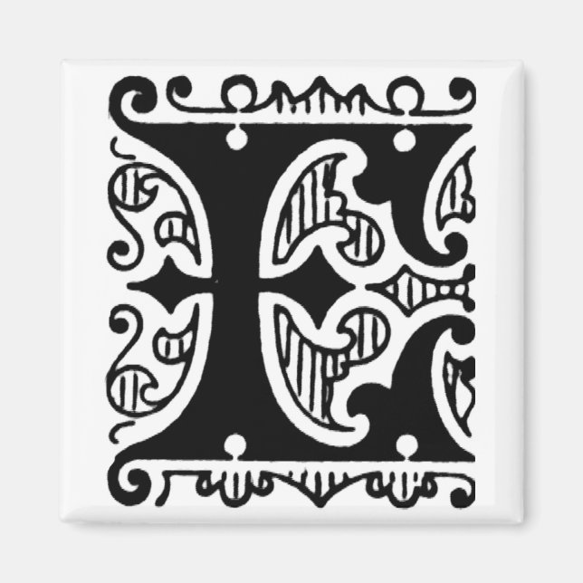 Ornate Monogram 'E' - Magnet (Front)