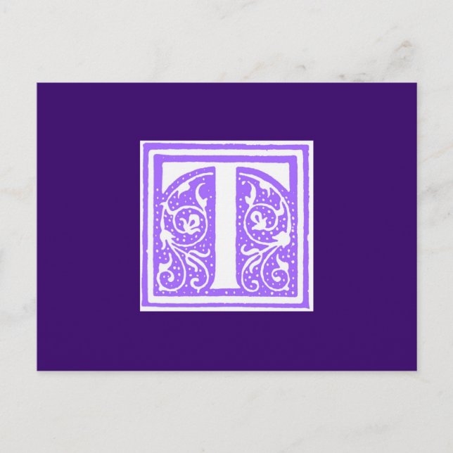 Ornate Monogram T Postcard (Front)