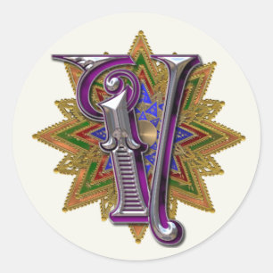 Ornate Monogram V Sticker
