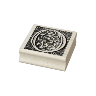 Ornate Monogram Vintage initial  letter O Rubber Stamp