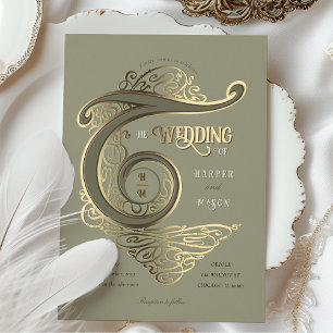Ornate Monogram Wedding Elegant Typography