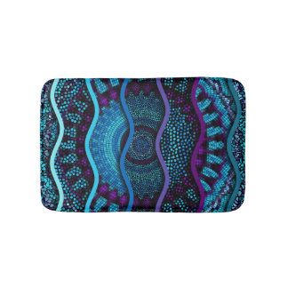 Ornate Mosaic: Relief Waves Texture. Bath Mat