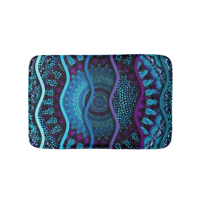 Ornate Mosaic: Relief Waves Texture. Bath Mat (Front)