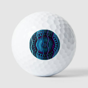 Ornate Mosaic: Relief Waves Texture. Golf Balls