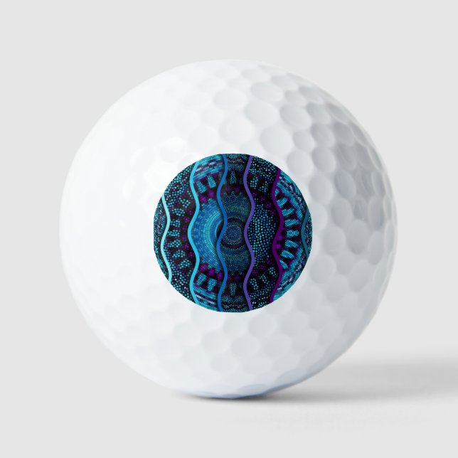 Ornate Mosaic: Relief Waves Texture. Golf Balls (Front)