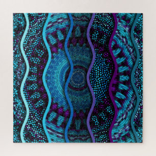 Ornate Mosaic: Relief Waves Texture. Jigsaw Puzzle