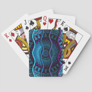 Ornate Mosaic: Relief Waves Texture. Playing Cards