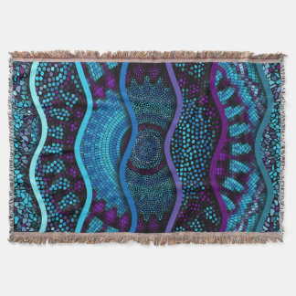 Ornate Mosaic: Relief Waves Texture. Throw Blanket