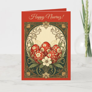 Ornate Nowruz Table Decorative Egg Celebration Card