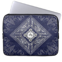 Ornate Opulence | Navy Blue Silver Jewelled Emblem