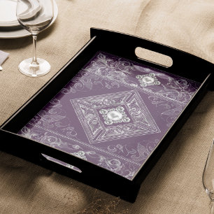 Ornate Opulence Purple and Silver Jewel Flourish Tissue Paper