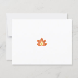 Ornate, orange flower-like design with a central,  postcard