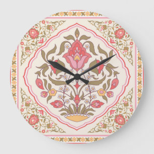 Ornate Oriental: Floral Stylish Design. Large Clock