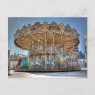 Ornate Outdoor Carousel Postcard