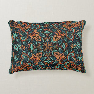 Ornate Paisley Bandanna: Silk Neck. Decorative Cushion