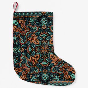 Ornate Paisley Bandanna: Silk Neck. Small Christmas Stocking