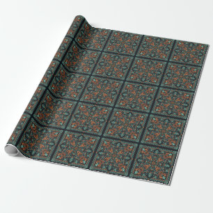 Ornate Paisley Bandanna: Silk Neck. Wrapping Paper